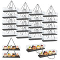 Clear Cupcake Boxes with Handle, 24 Pcs 4 Bakery Cake Boxes, Rectangular Cupcake Containers, Transparent Treat Boxes, Gift Boxes for Wedding Party, Dessert Packaging,12 x 3 x 3 Inch (Black) - color: Black