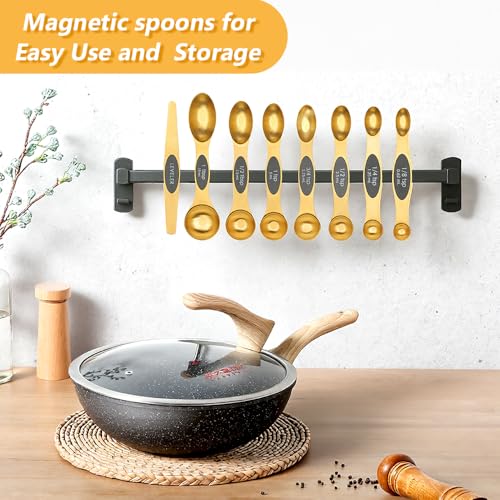 Gold Measuring Cups & Spoons Set for Cooking, 13pcs - size: Set of 13