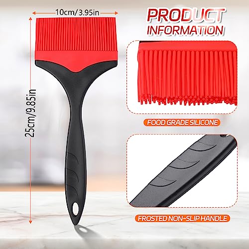 Large Silicone Basting Pastry Brush - Silicone Basting Brush for Grilling,Heat Resistant Brushes Spread Oil Butter Sauce for Cooking Baking BBQ,3.95inch Extra Wide Grill Basting Brush（Red 2） - color: Red 2