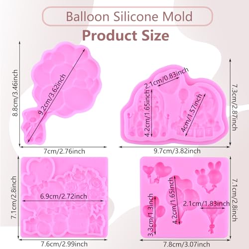 Bear Silicone Mold Balloon Fondant Mold Teddy Bear Mold Set Of 4