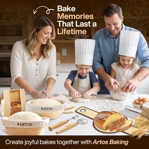 ARTOS Sourdough Starter Kit - Banneton Proofing Baskets, Dough Whisk, Bread Lame & Scrapers, Starter Jar & Scale - Complete Bread Baking Supplies for Beginners & Home Bakers - size: 35 Piece Kit