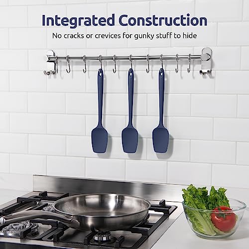 U-Taste Silicone Spoon Spatula Set of 3, 480°F High Temp, Midnight Blue - color: Midnight Blue