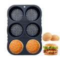 Hamburger Bun Pan,Silicone Hamburger Bun Mold - color: 6 Cavity