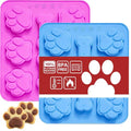 Food-Grade Silicone Dog Treat Molds (2-Pack) - Paw & Bone Shapes for DIY Pet Snacks, Chocolates, Ice Cubes & Crafts | BPA-Free, Non-Stick & Dishwasher Safe