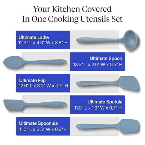 GIR: 5-Piece Silicone Ultimate Kitchen Utensils Set – Slate - color: Slate, size: 5 - Piece Set