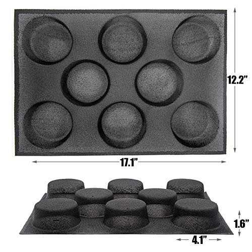 Dioycli Hamburger Bun Pan Silicone Muffin Pans for Baking, 8-Cavity - size: 8 Standard Cavities