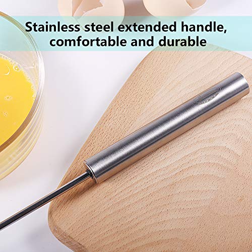Newness Whizzy Whisk, Stainless Steel Semi Automatic Blender for Home -Versatile Tool for Egg Beater, Milk Frother, Hand Push Whisk - Kitchen Utensil for Blending, Whisking, Beating & Stirring - size: 1 PCS 12 Inch