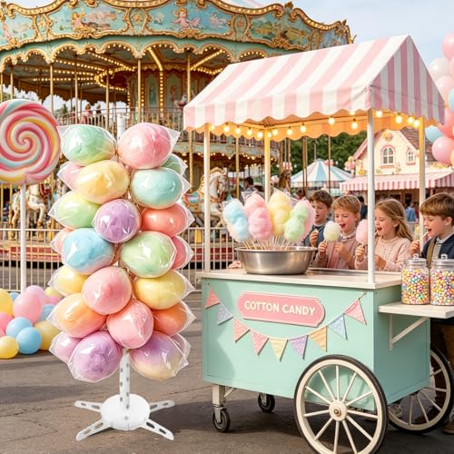 5.25 ft Plastic Cotton Candy Stand Adjustable Tall Cake Pop Floor Display