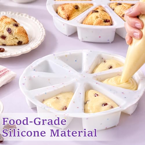 8 Cavity Silicone Scone Pan, Triangle Cake Slice Mold for Baking - size: Scone-Confetti