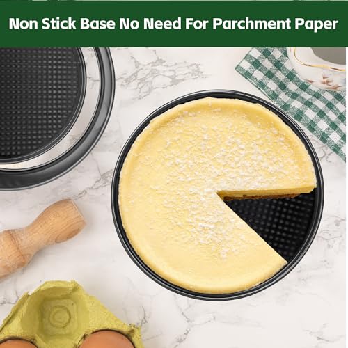 9 Inch Nonstick Springform Pan - Cheesecake Pan with Removable Bottom, Round Baking Mold for Cheesecake, Pie, Desserts & More - Baking Bakeware Accessory, Matte Black - size: 9 inch