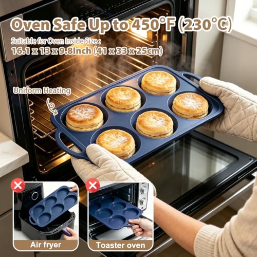 4 Inch Jumbo Silicone Muffin Top Pan with Frame Non Stick Egg Mold Baking - color: Gray