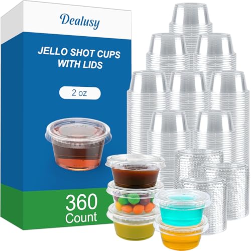 Dealusy 360 Set 2 oz Jello Shot Cups with Lids - size: 2 OZ