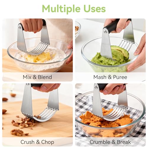 USLAI Large Pastry Blender, Heavy Duty, Food-Grade Stainless Steel, 4 Inch - size: Set of 1