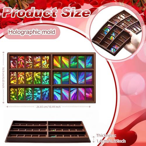 Christmas Candy Molds Holographic Chocolate Mold Silicone, Diamond - color: Windmill and Diamond, style: Rectangle