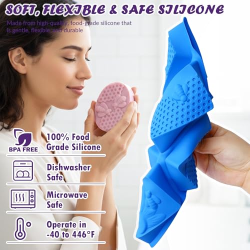 HKNMTT 2Pcs Bee Honeycomb Soap Molds 6-Cavity Square Oval Silicone Mold - style: Bee & Honeycomb - 2PCS