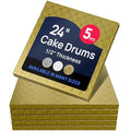 O’Creme Cake Board, Gold Foil Square Cake Drum with Gorgeous Design, Sturdy & Durable 1/2” Thick Cake Drums, Square Cake Boards 24” x 24” Inch, Pack of 5 Disposable Cake Drums - color: Gold, size: 24" x 24"