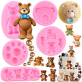 ZiXiang Pearl Fondant Mold Bear Silicone Fondant Molds Set Of 5 - color: Style A