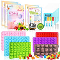 117Pcs Gummy Candy Molds Kit with Wrappers, Recipe Card,Droppers Brushe - color: Candy set - 117 pcs