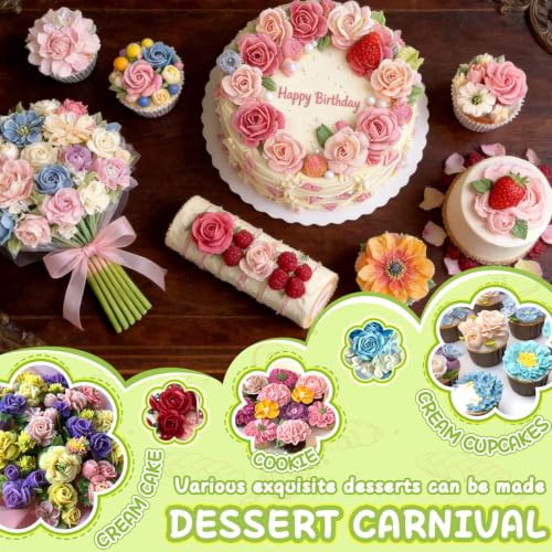 Hendiy 7 Pieces/Set Stainless Steel Cake Decorating Tips Set