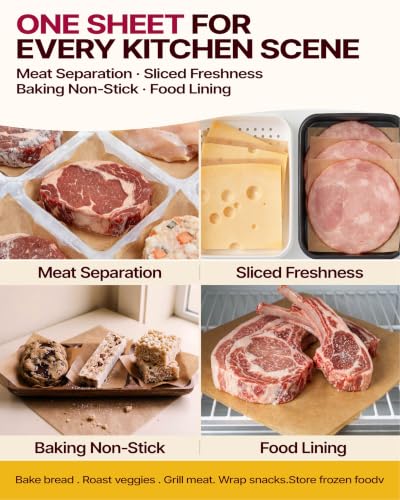 Katbite 300Pcs 6x6 Inches Patty Paper, Burger Patty Paper, Unbleached Parchment Sheets, Heavy Duty & Non-Stick, Squares for Seperating Patty, Cookies, Storing Foods Wrapping Candies - size: 6"x6"