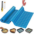 GTJ Silicone Baking Mat Roll, Reusable Baking Sheet Liners, 12 in x 10 ft - color: Blue + White Line, size: 120"L x 12"W