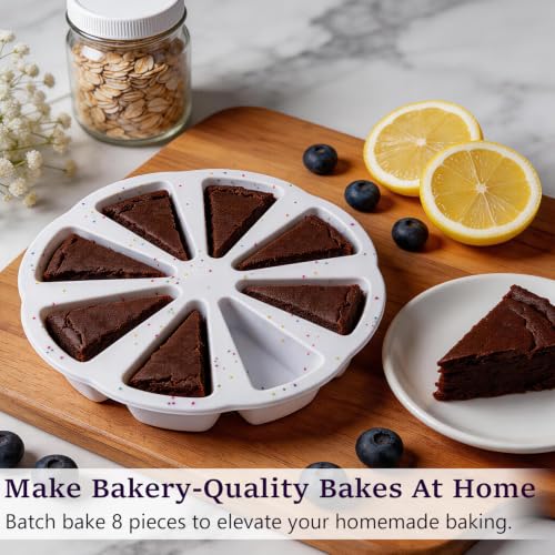8 Cavity Silicone Scone Pan, Triangle Cake Slice Mold for Baking - size: Scone-Confetti