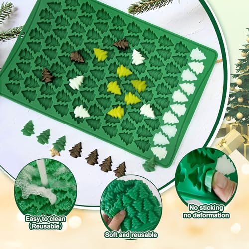 Mini Christmas Tree Candy Mold, 100 Cavity Christmas Tree Gummy Molds - color: 100-Cavity Christmas Tree Gummy Molds