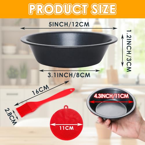 8 Pack Mini Pie Pans, 5 Inch Pie Tins Reusable Round Small Pie Pans, Carbon Steel Mini Tart Pan Nonstick Round Small Pie Tins for Baking Dessert, Fruit Pie and Meat Pie - color: 5-inch Set of 8