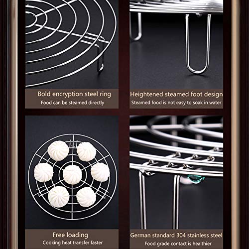 Steam Rack, Heavy Duty Steaming Rack Stand, Stainless Steel Round Steamer Cooling Rack Trivet, Pot Steamer Insert Food Stand, Steaming Cookware Accessories(SIZE:15.5cm/6.1in) - size: 15.5cm/6.1in
