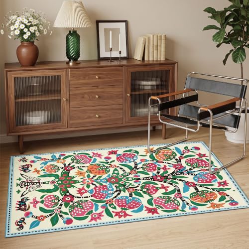 4x6 Pomegranate Area Rug, Soft Low Pile - color: Pomegranate, size: 4' x 6' (Rectangular)