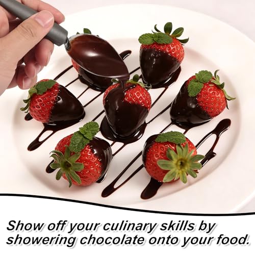 5pcs Chocolate Dipping Tools, 5 Styles Stainless Steel & Plastic Decorating Spoon Candy Dipper Tools Fondue Forks Set Accessories for Candy Making and Decorative Plating Supplies