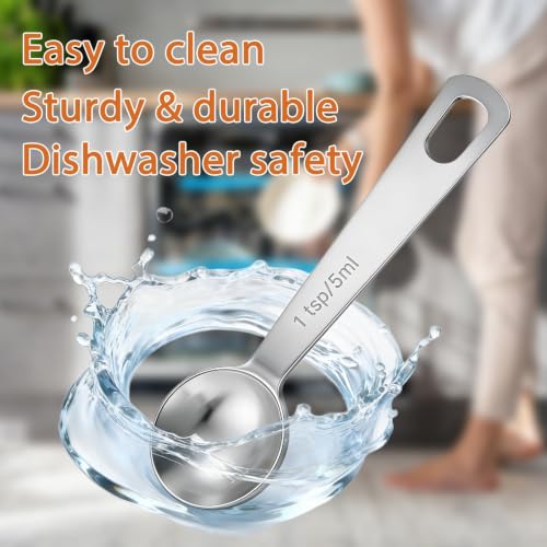 5PCS 1tsp(1/3tbsp, 5 ml) Measuring Spoon Teaspoons Stainless Steel Measure Spoons for Precise Cooking, Baking and Spices Measurement - size: 1tsp(1/3tbsp, 5 ml)