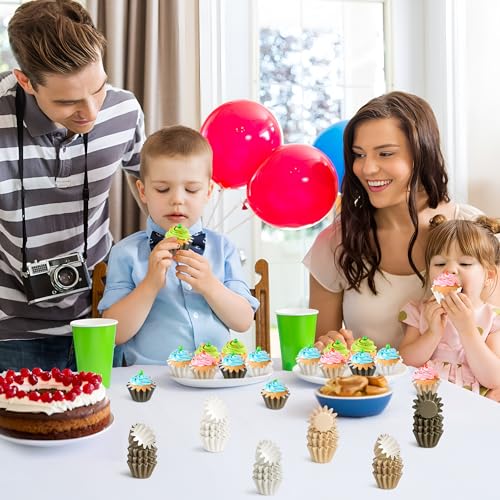 Coffee Tan Mini Size Cupcake Liners, Bulk Grease Resistant Baking Cups - color: Brown