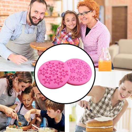 2 Pcs Snowflake Silicone Mold Winter 3D Snowflake Chocolate Mold