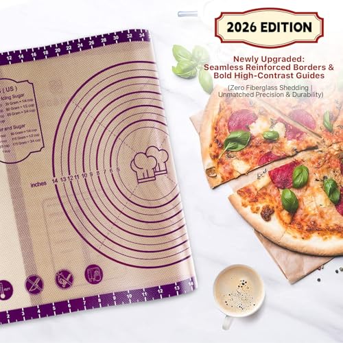 DANIA & DEAN 28"x20" Extra Thick Silicone Baking Mat for Pastry and Bread - color: Purple, size: 28"L x 20"W