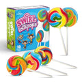 18 Pcs Individually Wrapped Rainbow Round Lollipops Swirl for Kid Goody Bag - style: Swirl