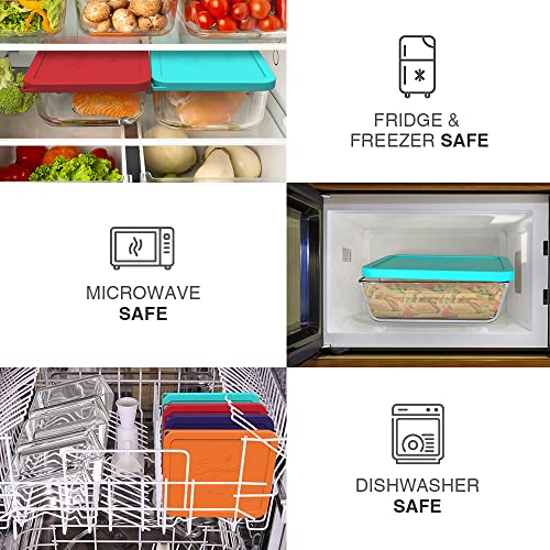 SOPHICO 11 Cup Silicone Replacement Rectangle Lids for Pyrex Glass 7212-PC - color: MINT- 2PACK