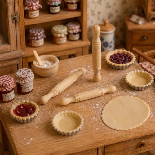 LUOZZY 15Pcs Mini Wooden Rolling Pins 2 Inch Baking Tool Models for Crafts