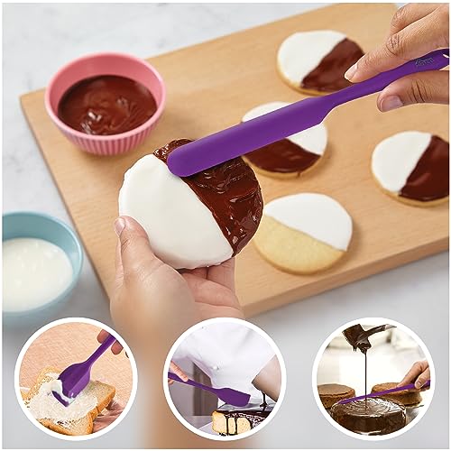 HOTEC BPA-Free Silicone Rubber Spatula Set, Purple, Set of 5 - color: Purple