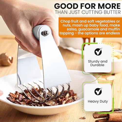 Spring Chef Medium Dough Blender Hand Tool - Durable Pastry Cutter - White - color: White, size: 3" Medium