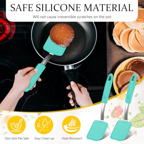 2Pcs Mini Silicone Cookie Brownie Spatula, Solid Flat, Green - color: Green, style: Solid Flat