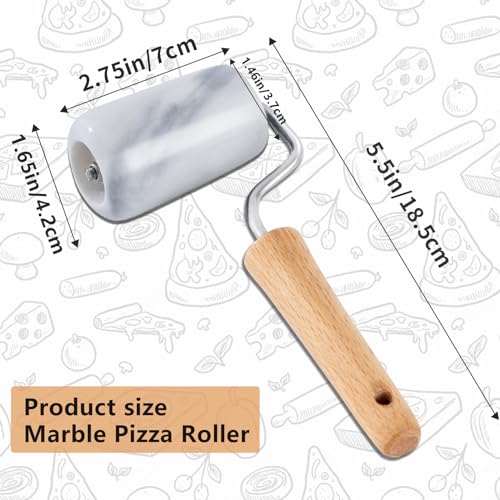 Tianman Small Marble Dough Roller Non-Stick T-Type,For Cake Baking Tortilla Fudge Pizza Cookies & Other Kitchen Baking Cooking(2.7"White). - color: 2.7" White, size: 2.7"