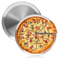 16 Inch Pizza Pan for Oven 2 Pack Stainless Steel Baking Sheet Round Plates for Cake Pie and Salad Pizza Steel Large Tray Oven Dishwasher Safe & Easy Clean - size: 16 Inch