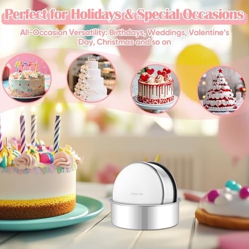 E-far Small Cake Pans Set of 2, 5’’ Stainless Steel Mini Round Baking Pan - size: 5 Inch