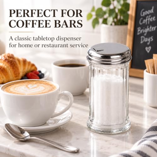 BNYD Glass Sugar Shaker Dispenser Pourer, 5.5 inch