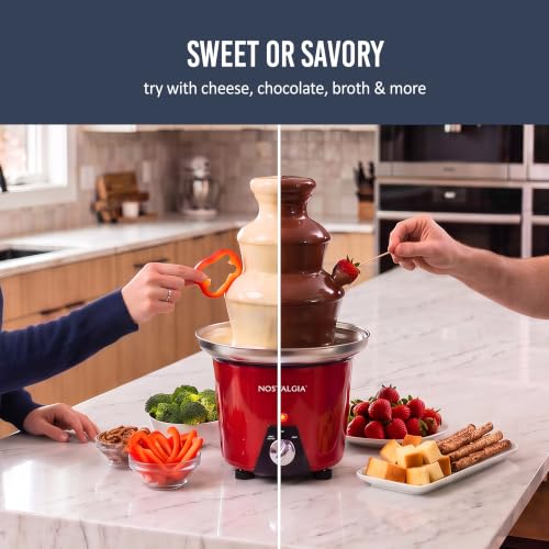Nostalgia 24-Ounce Chocolate Fondue Fountain - color: Red, size: 3 Tier