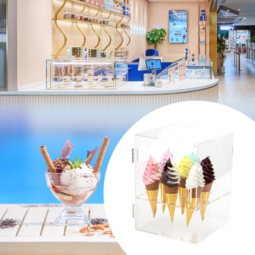 9Holes Ice Cream Cone Holder Stand, Acrylic Ice Cream Cone Cabinet - size: 9 Holes