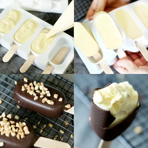 Ouddy Life Popsicle Molds Set of 2, Ice Pop Molds Silicone Cake Pop Mold - color: green blue