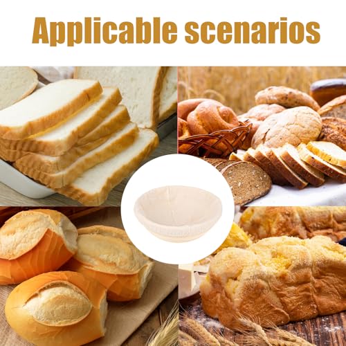 2 Pcs Round Bread Proofing Basket Cloth Liner - 9 Inch Natural Rattan Banneton Basket Cover for Sourdough Dough - color: 2pcs round 9IN