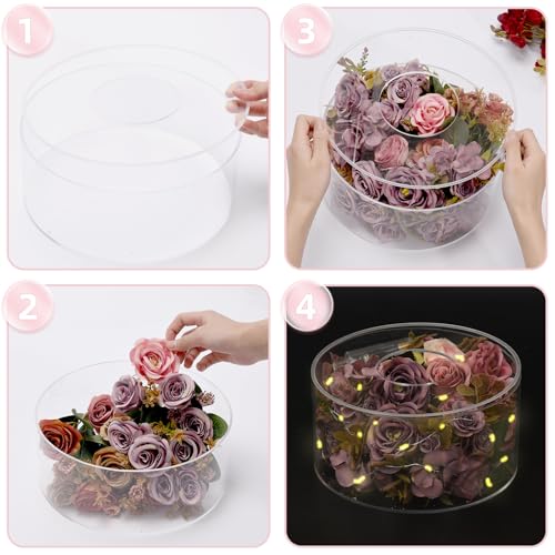 8 12 Inch Round Acrylic Cake Stand 2 Pack Clear Display Riser - size: Round8" & 12"
